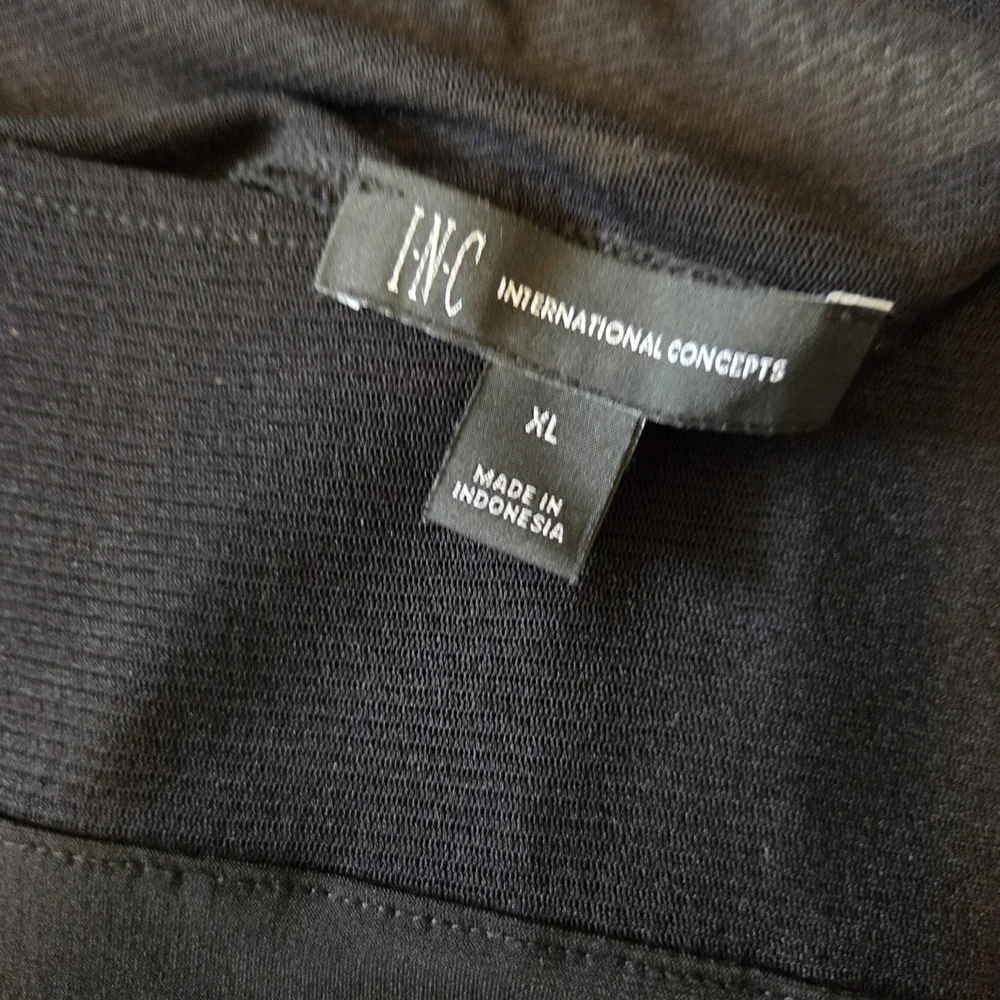 INC International Concepts Sheer Sleeve Black Top - Picture 4 of 4